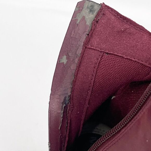 Merrell Evera Fade Wine Burgundy Suede Leather Zip Block Heel Ankle Booties 7.5 - Picture 10 of 12